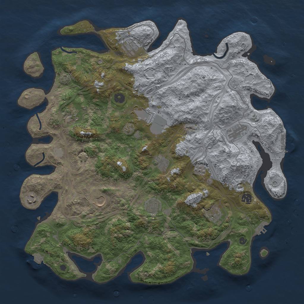 Rust Map: Procedural Map, Size: 4300, Seed: 1882434, 19 Monuments