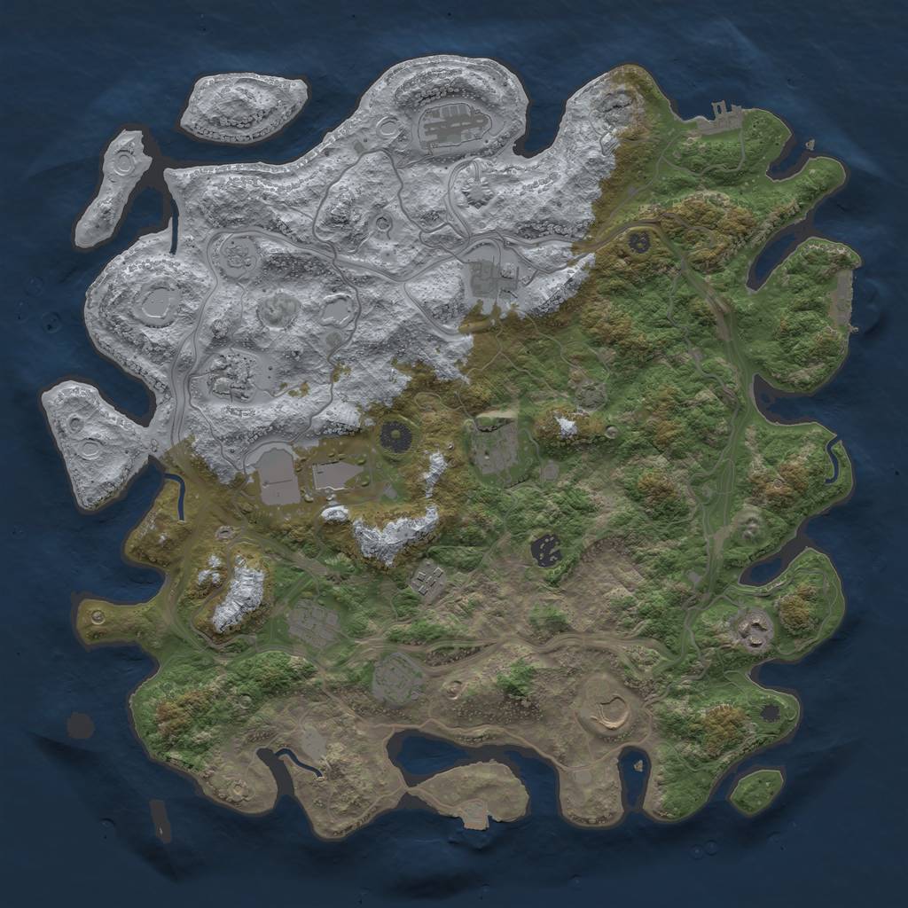 Rust Map: Procedural Map, Size: 4250, Seed: 1199035997, 19 Monuments