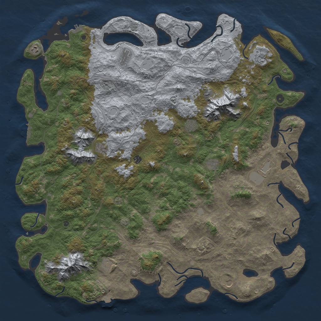 Rust Map: Procedural Map, Size: 6000, Seed: 169258378, 19 Monuments