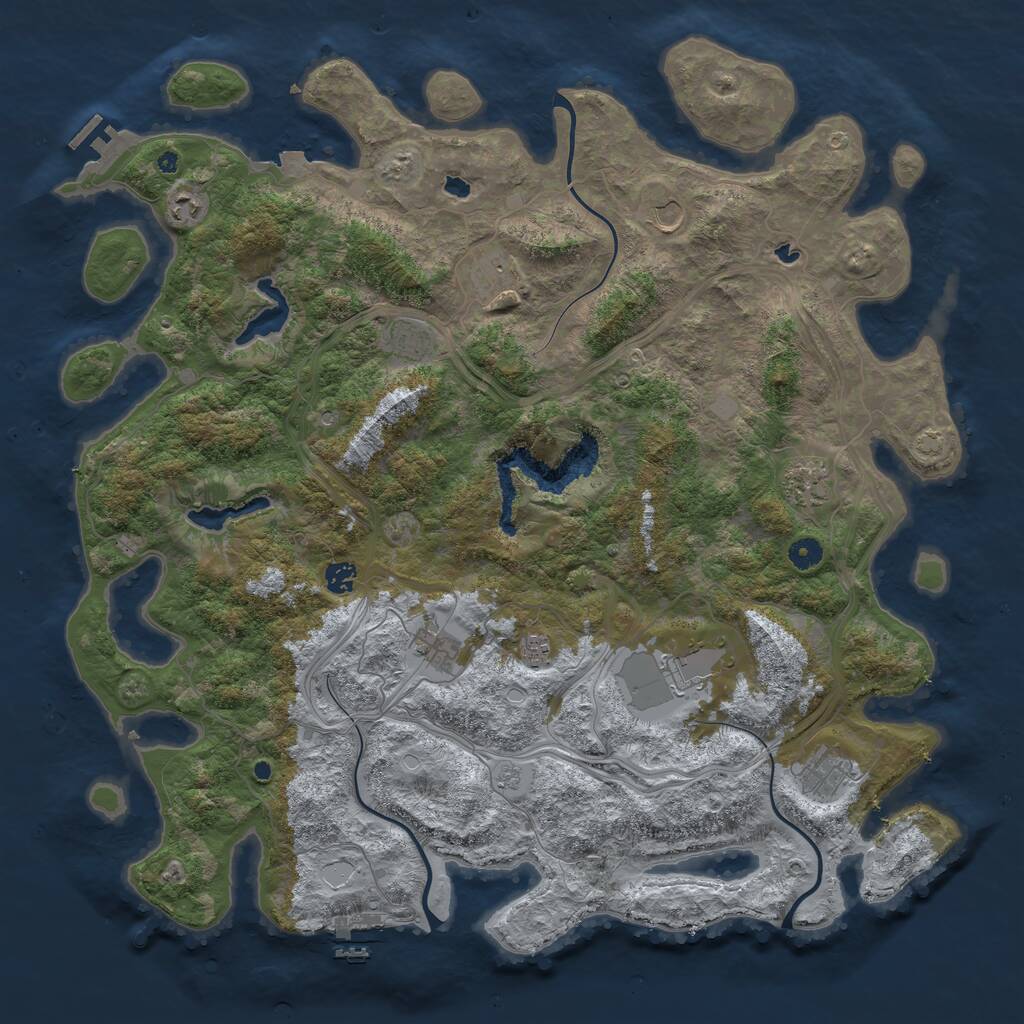 Rust Map: Procedural Map, Size: 4800, Seed: 1490633624, 16 Monuments