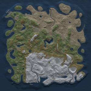 Thumbnail Rust Map: Procedural Map, Size: 4800, Seed: 1490633624, 16 Monuments