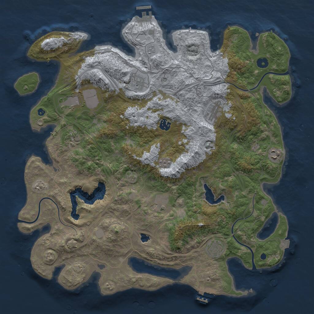 Rust Map: Procedural Map, Size: 4250, Seed: 1143833906, 15 Monuments