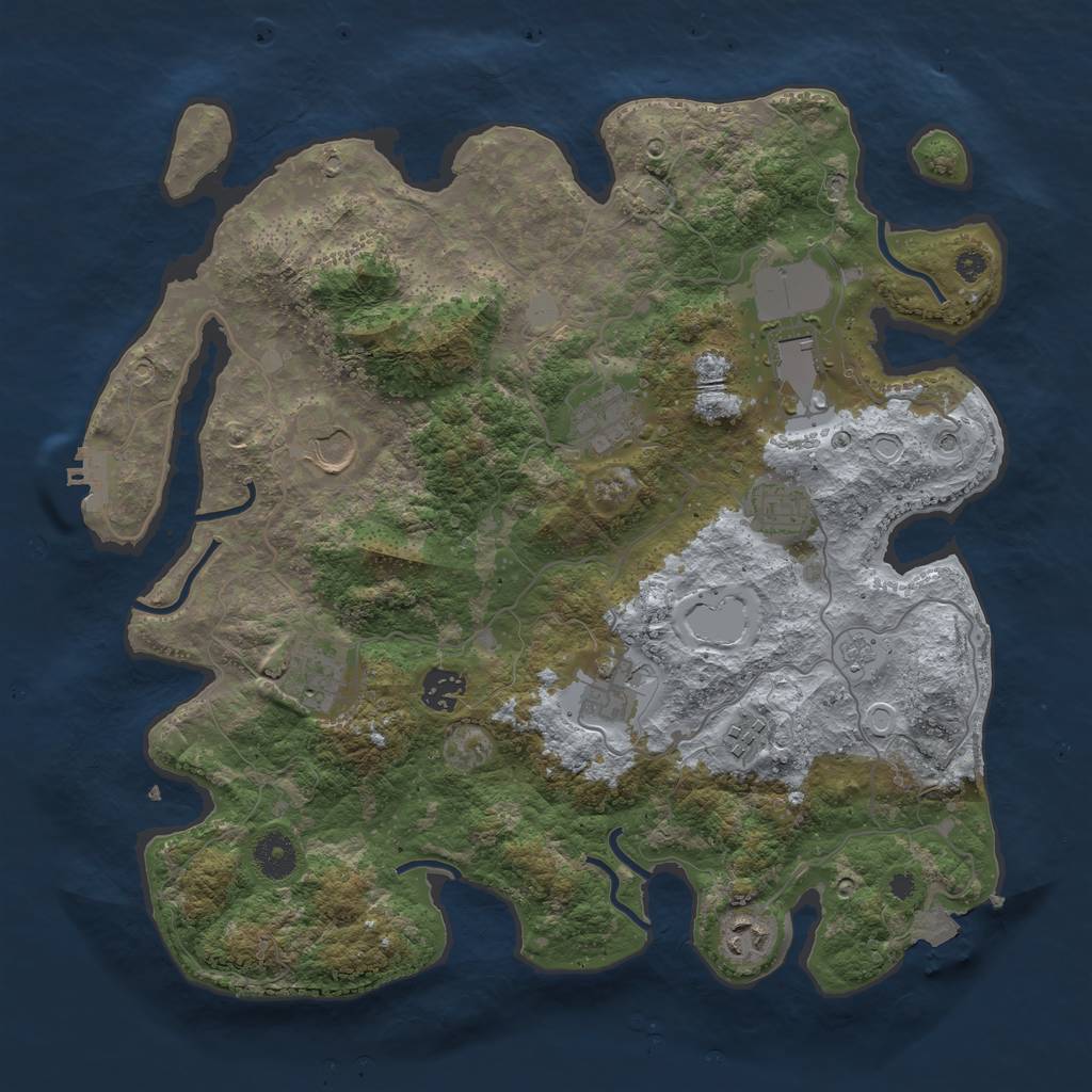 Rust Map: Procedural Map, Size: 3750, Seed: 79057189, 16 Monuments