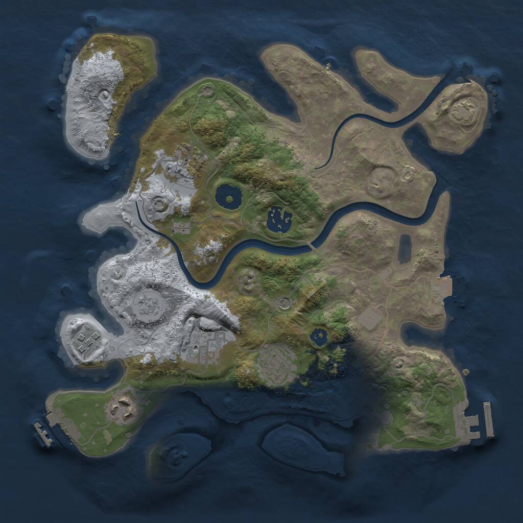 Rust Map: Procedural Map, Size: 3000, Seed: 1631234866, 12 Monuments