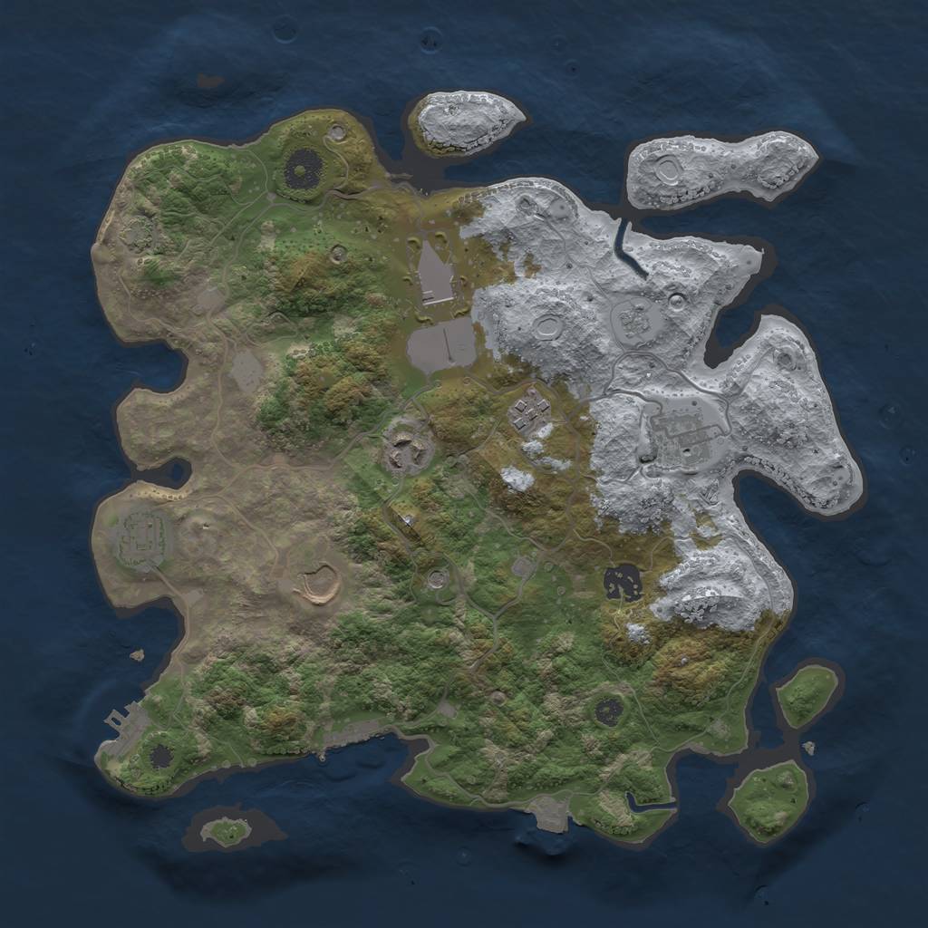 Rust Map: Procedural Map, Size: 3500, Seed: 56811085, 15 Monuments