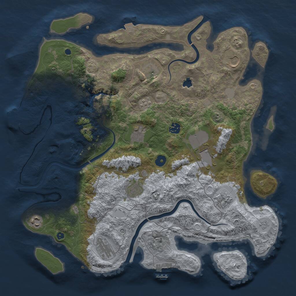 Rust Map: Procedural Map, Size: 4000, Seed: 81730289, 16 Monuments