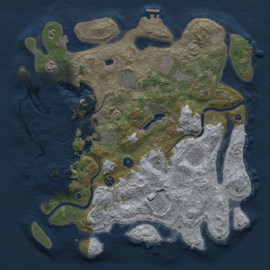 Rust Map: Procedural Map, Size: 4000, Seed: 731910612, 15 Monuments