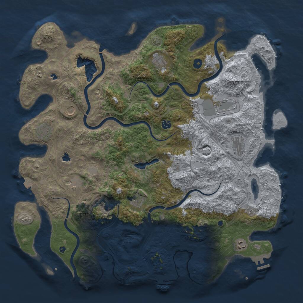 Rust Map: Procedural Map, Size: 4750, Seed: 1511735474, 16 Monuments