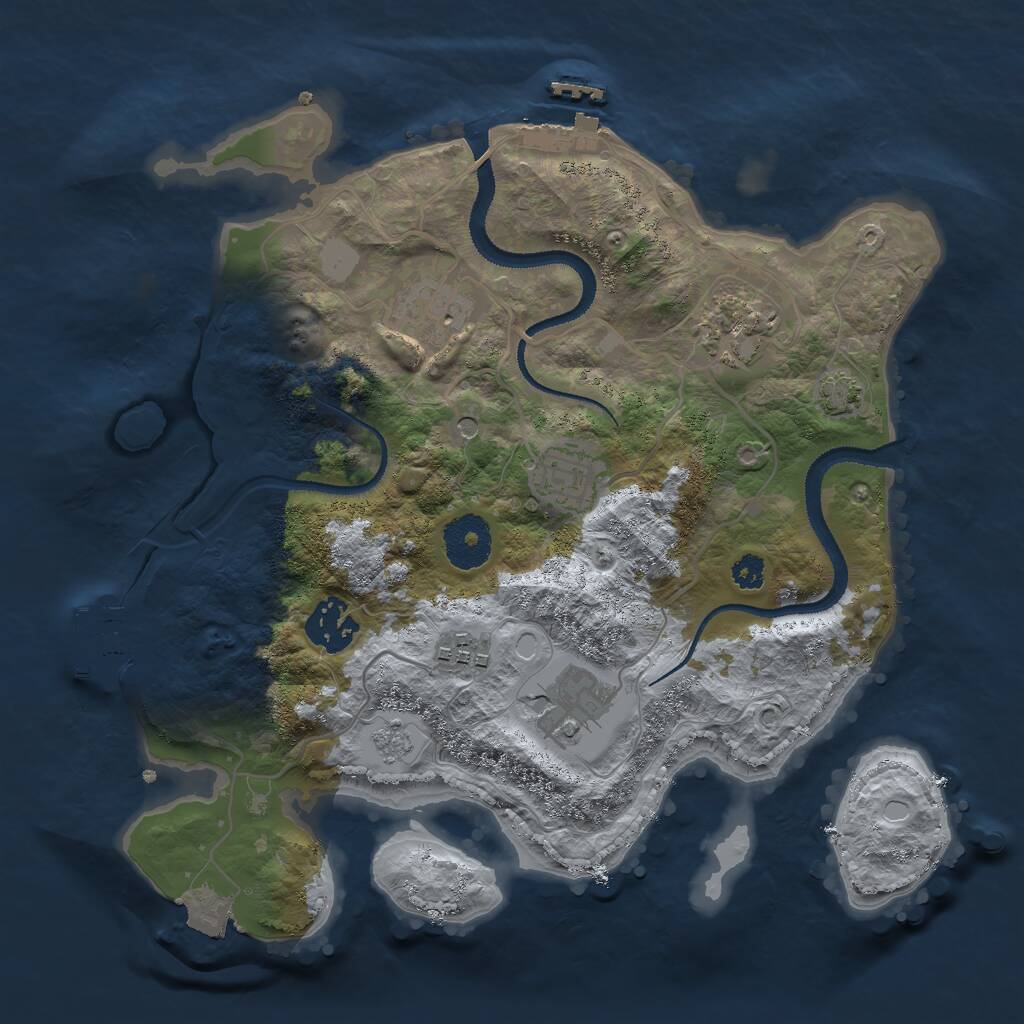 Rust Map: Procedural Map, Size: 3000, Seed: 1976098957, 12 Monuments