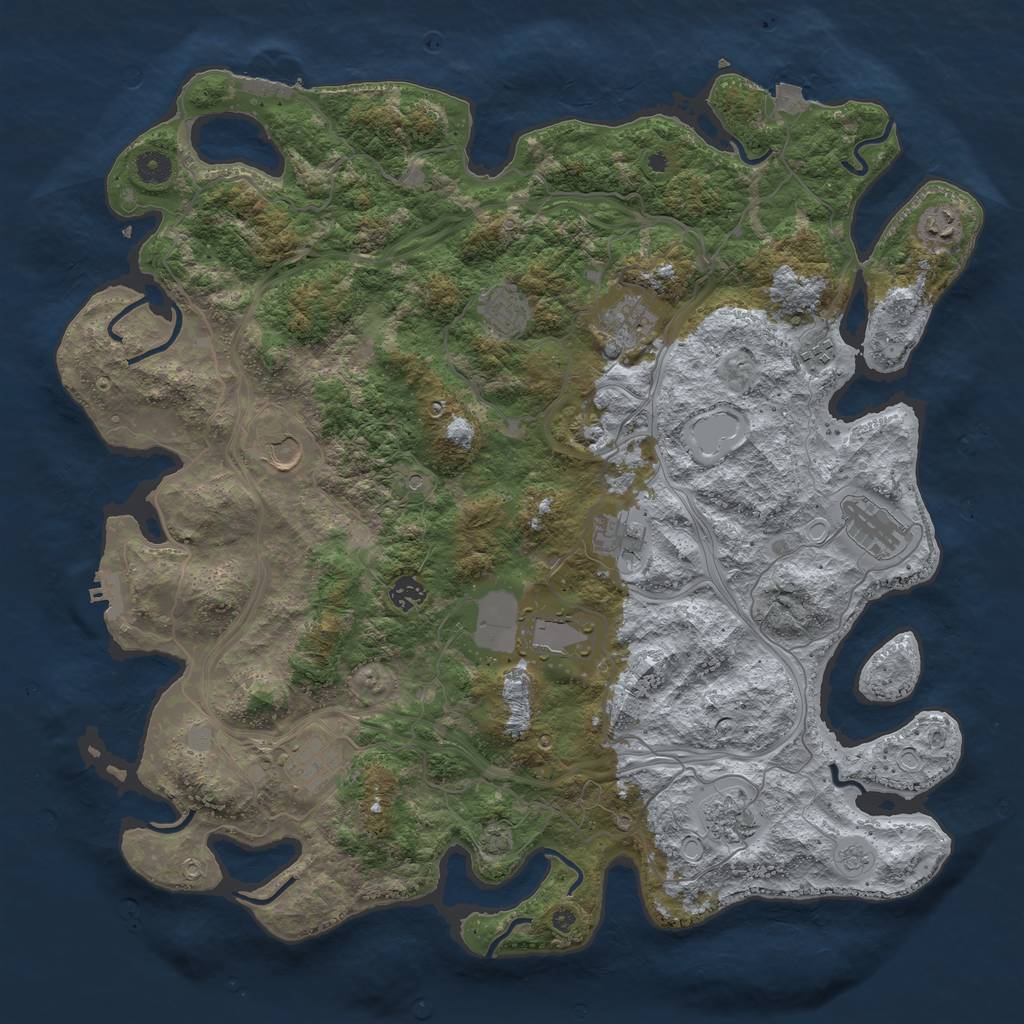 Rust Map: Procedural Map, Size: 4500, Seed: 682113486, 19 Monuments