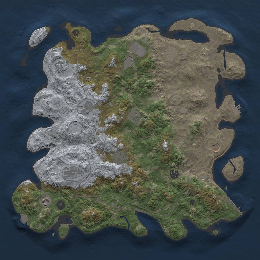 Rust Map: Procedural Map, Size: 4250, Seed: 1758981515, 19 Monuments