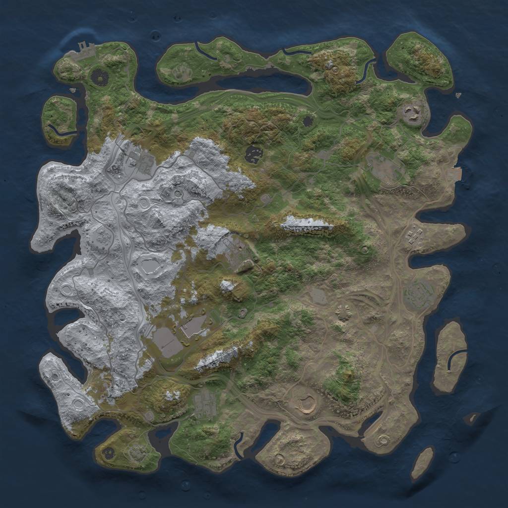 Rust Map: Procedural Map, Size: 4300, Seed: 1268596667, 18 Monuments