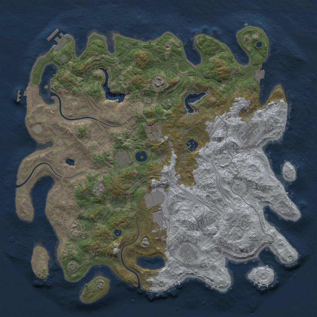 Rust Map: Procedural Map, Size: 4250, Seed: 1185747993, 15 Monuments