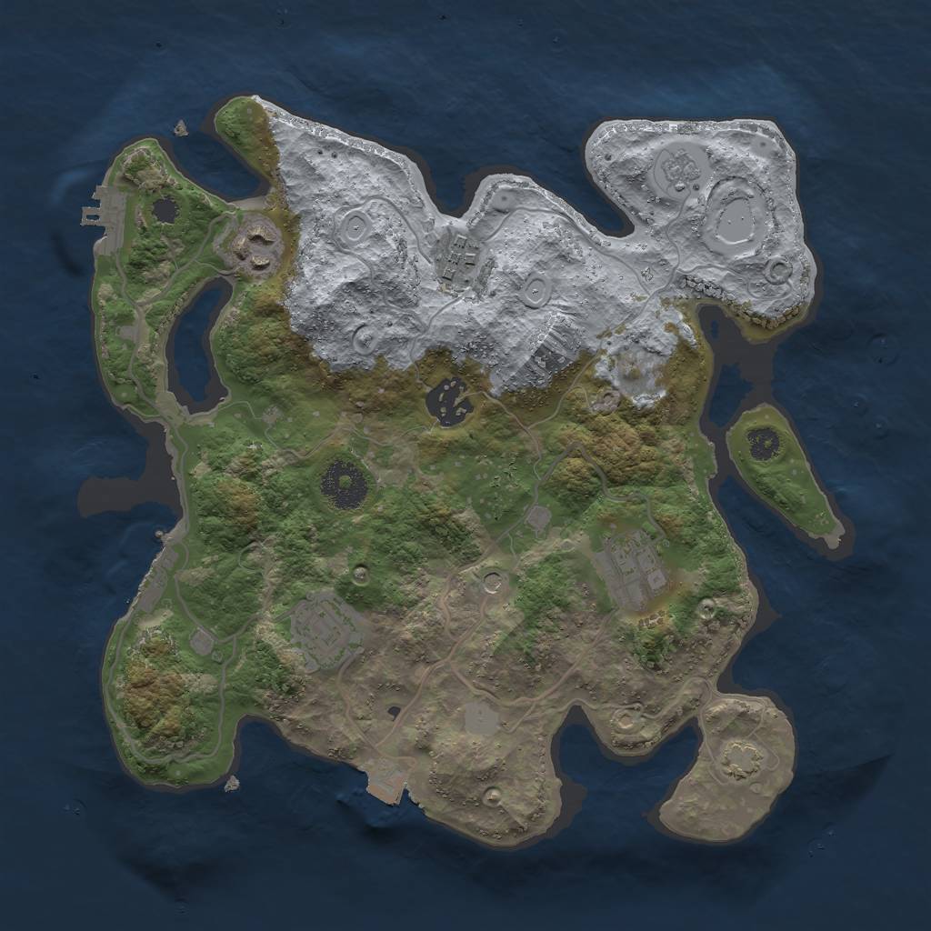 Rust Map: Procedural Map, Size: 3000, Seed: 1248249474, 13 Monuments