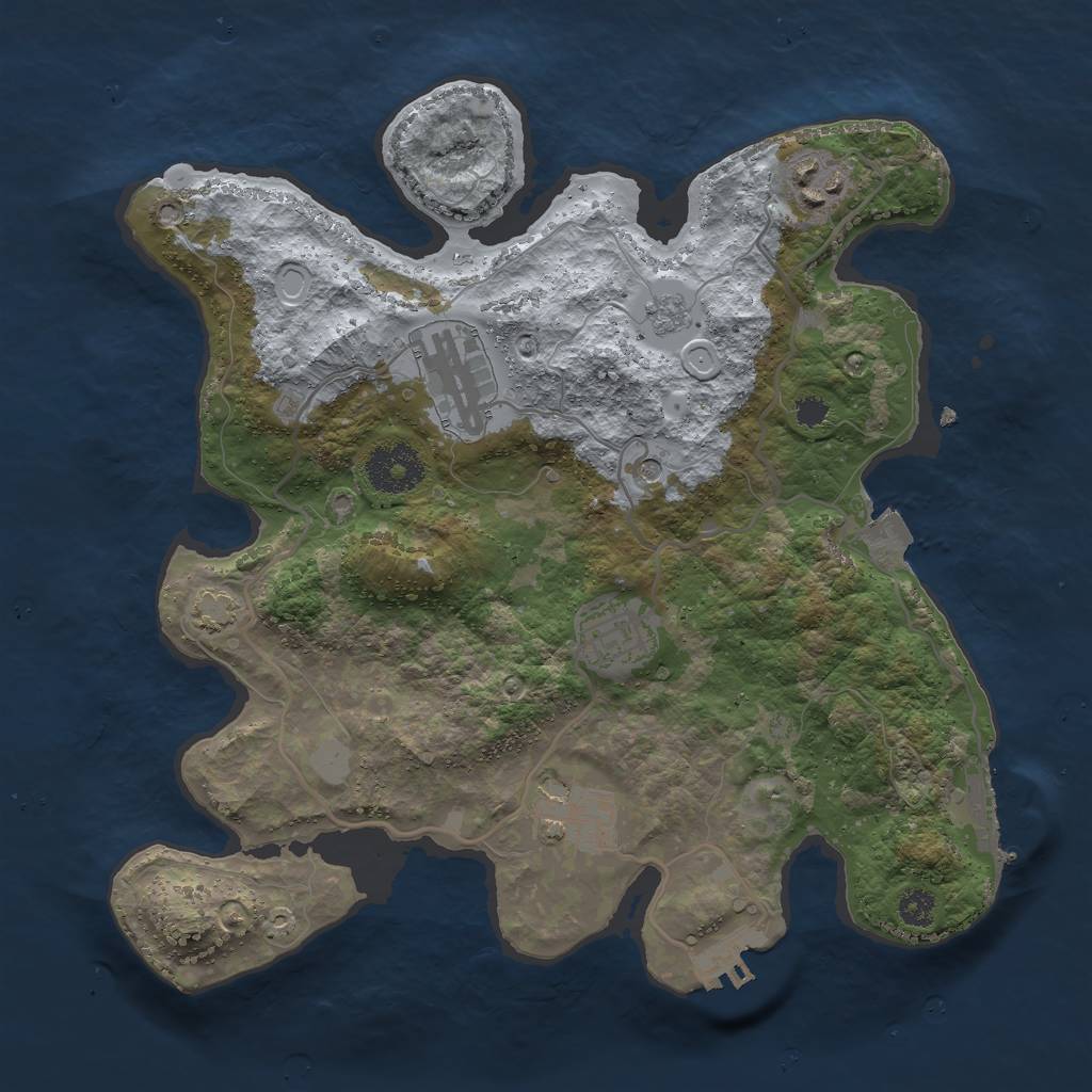 Rust Map: Procedural Map, Size: 3000, Seed: 209509592, 12 Monuments