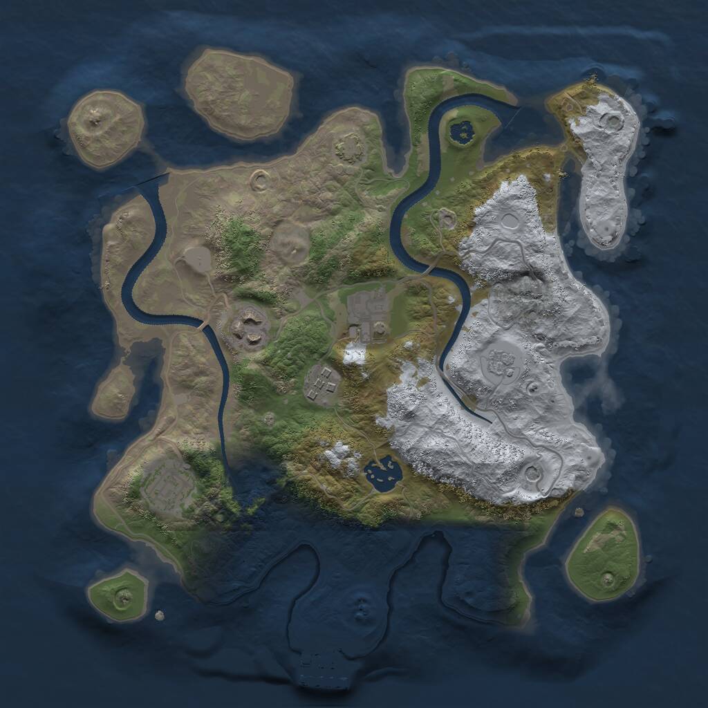 Rust Map: Procedural Map, Size: 3000, Seed: 1567148727, 10 Monuments