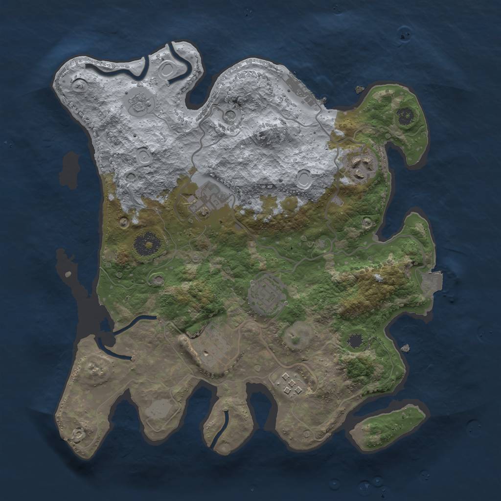 Rust Map: Procedural Map, Size: 3000, Seed: 712917585, 11 Monuments