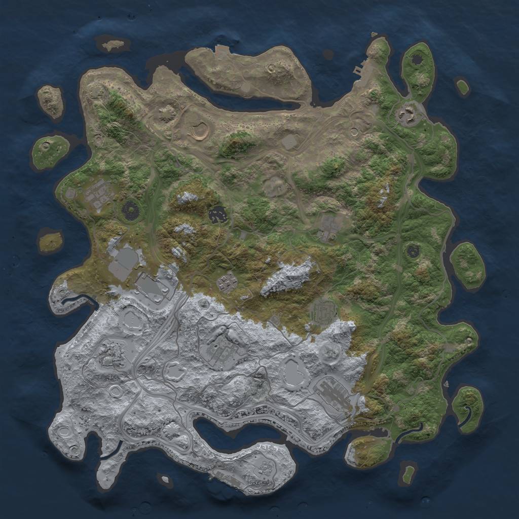 Rust Map: Procedural Map, Size: 4250, Seed: 1328808235, 19 Monuments