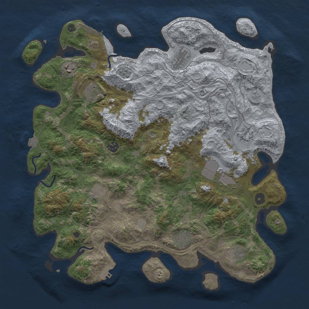 Rust Map: Procedural Map, Size: 4250, Seed: 453126062, 18 Monuments