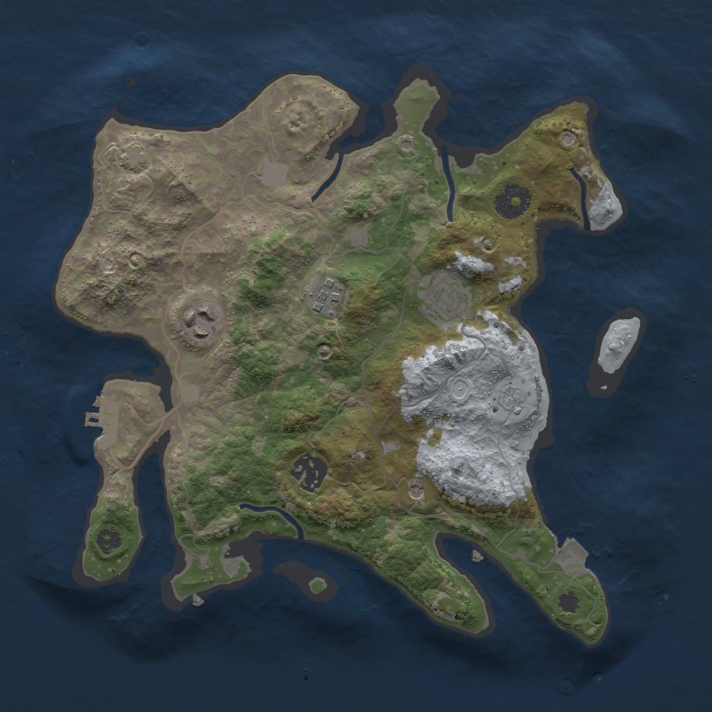 Rust Map: Procedural Map, Size: 3000, Seed: 18478, 11 Monuments
