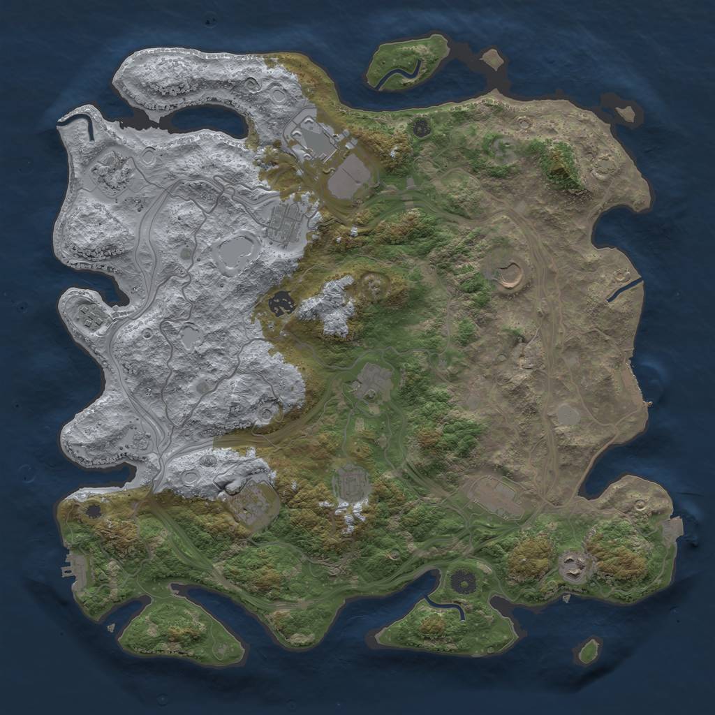 Rust Map: Procedural Map, Size: 4250, Seed: 87795, 19 Monuments