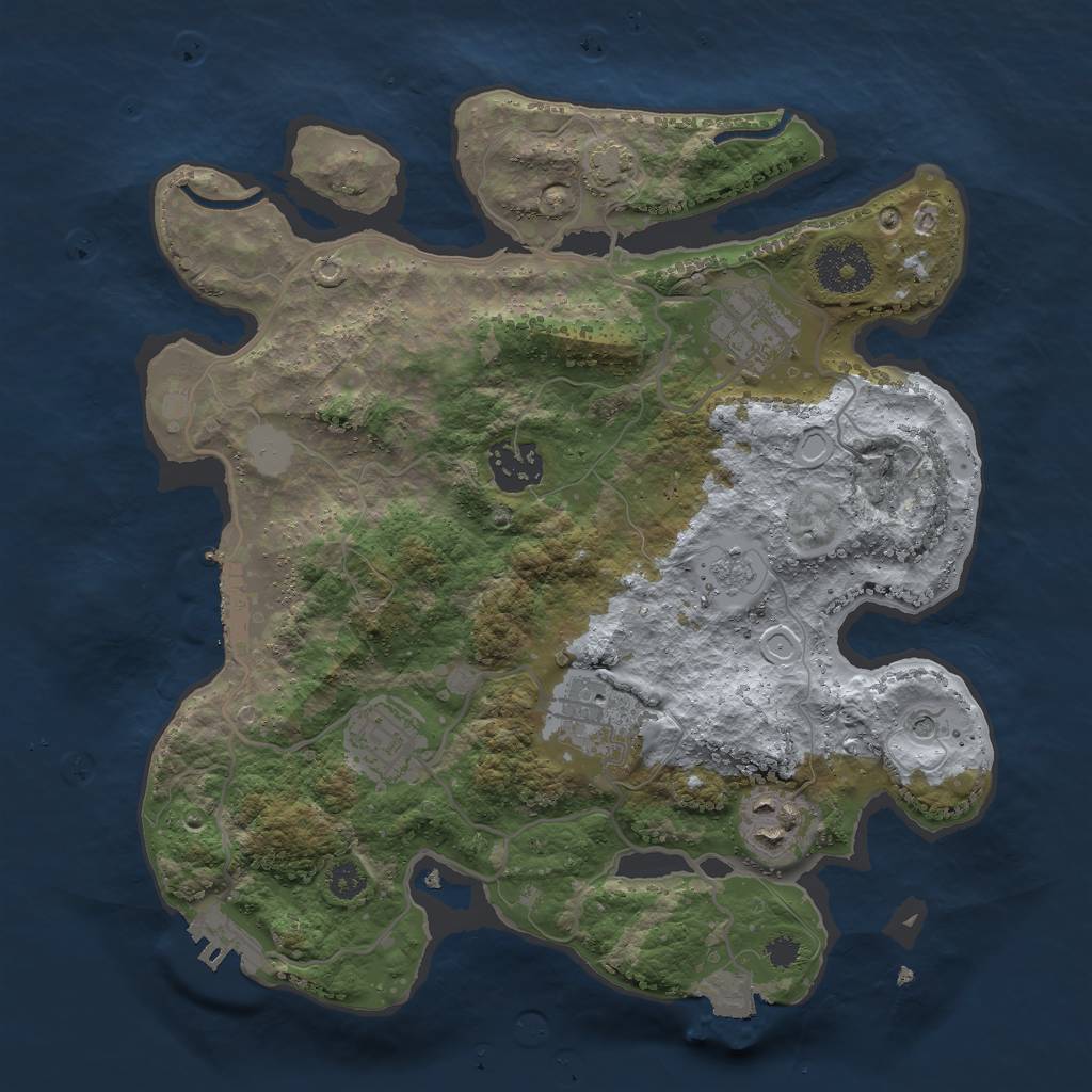 Rust Map: Procedural Map, Size: 3000, Seed: 681583718, 13 Monuments
