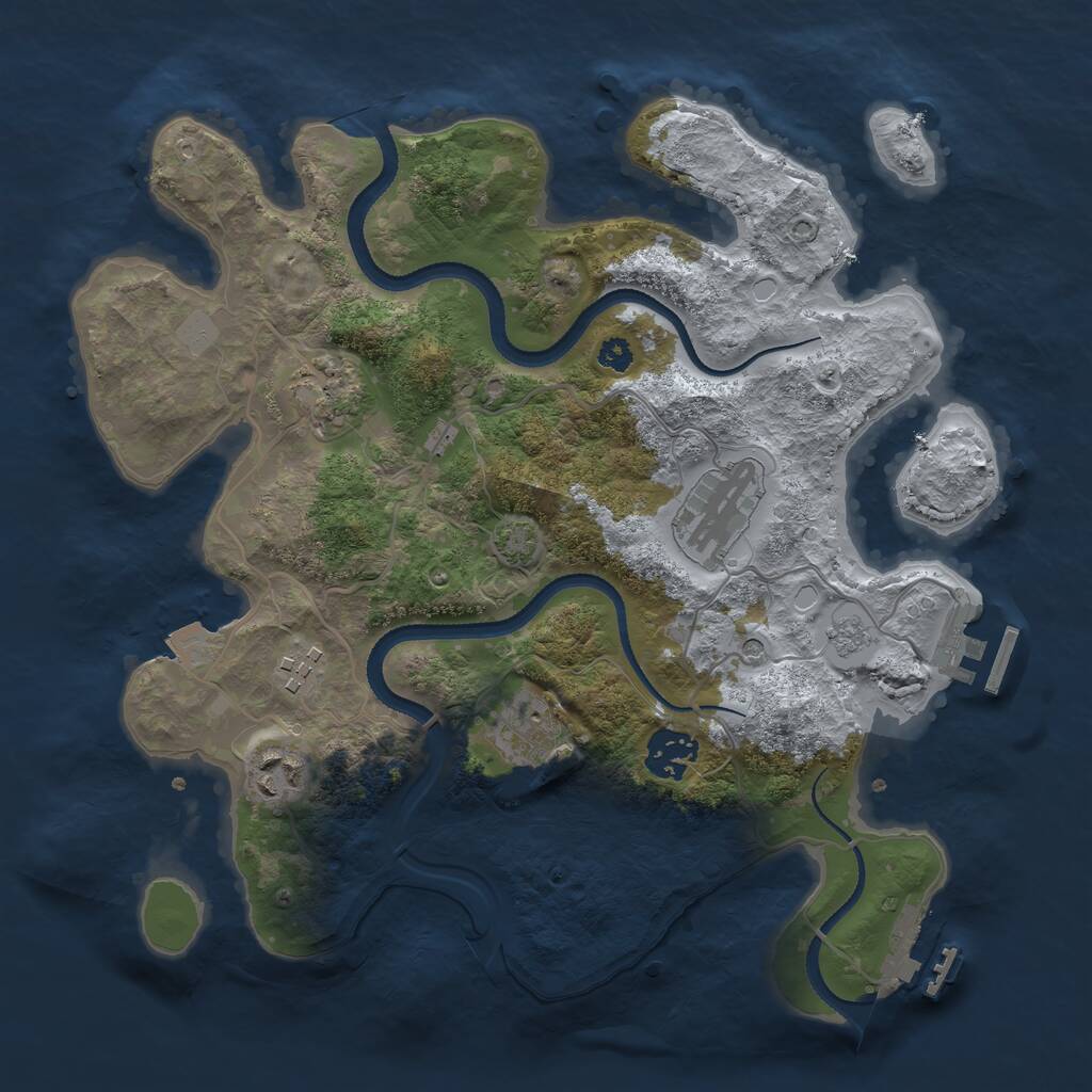 Rust Map: Procedural Map, Size: 3200, Seed: 45606972, 12 Monuments
