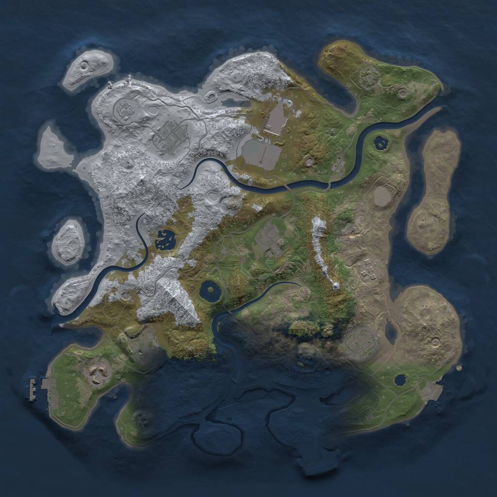 Rust Map: Procedural Map, Size: 3500, Seed: 72738, 14 Monuments