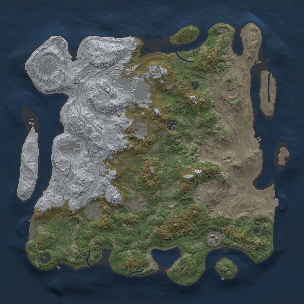 Rust Map: Procedural Map, Size: 4250, Seed: 1871696617, 18 Monuments
