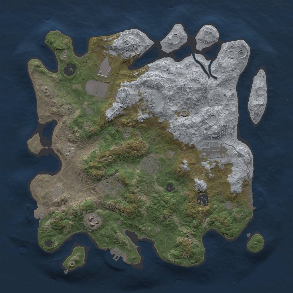 Rust Map: Procedural Map, Size: 3500, Seed: 1982502507, 16 Monuments