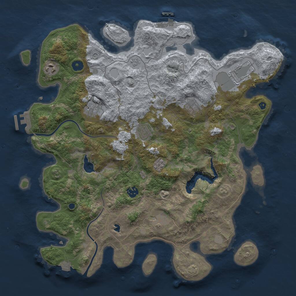 Rust Map: Procedural Map, Size: 4000, Seed: 729766269, 14 Monuments