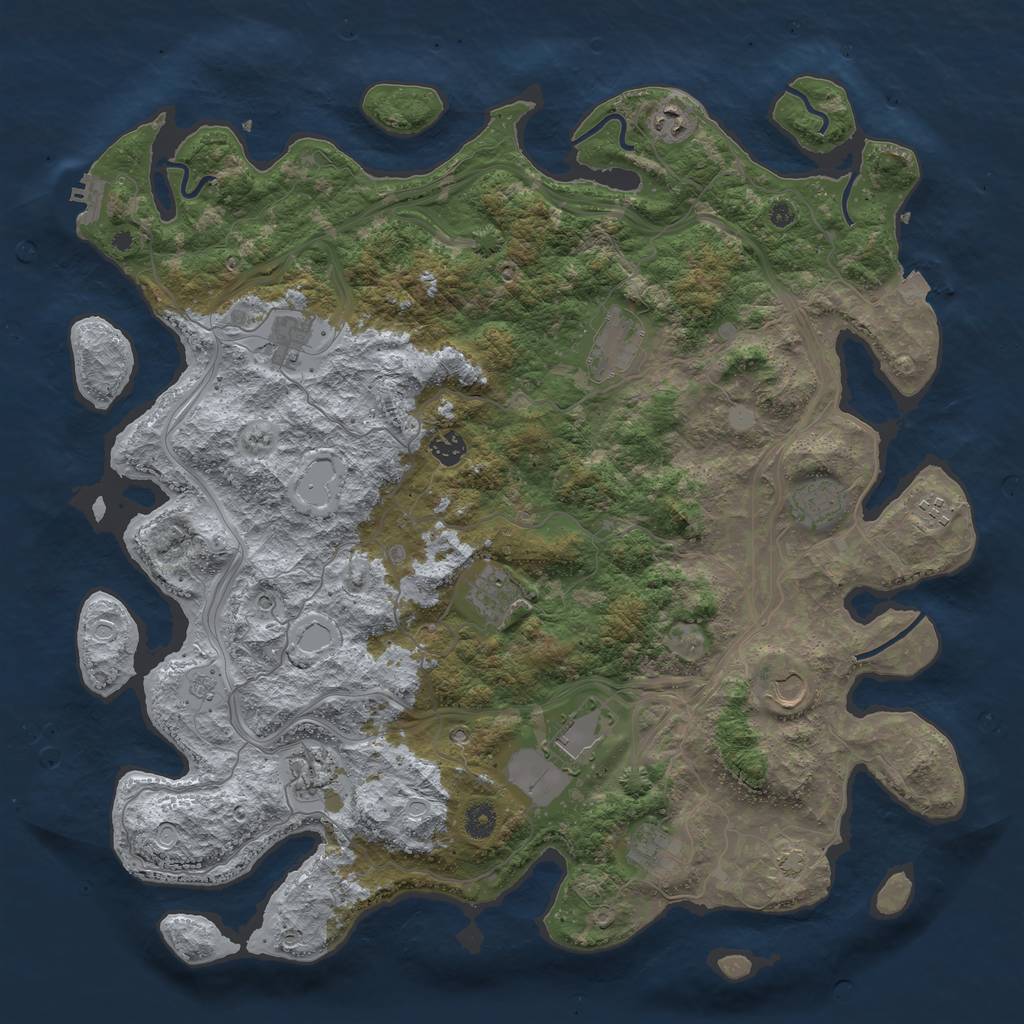 Rust Map: Procedural Map, Size: 4500, Seed: 27021900, 18 Monuments