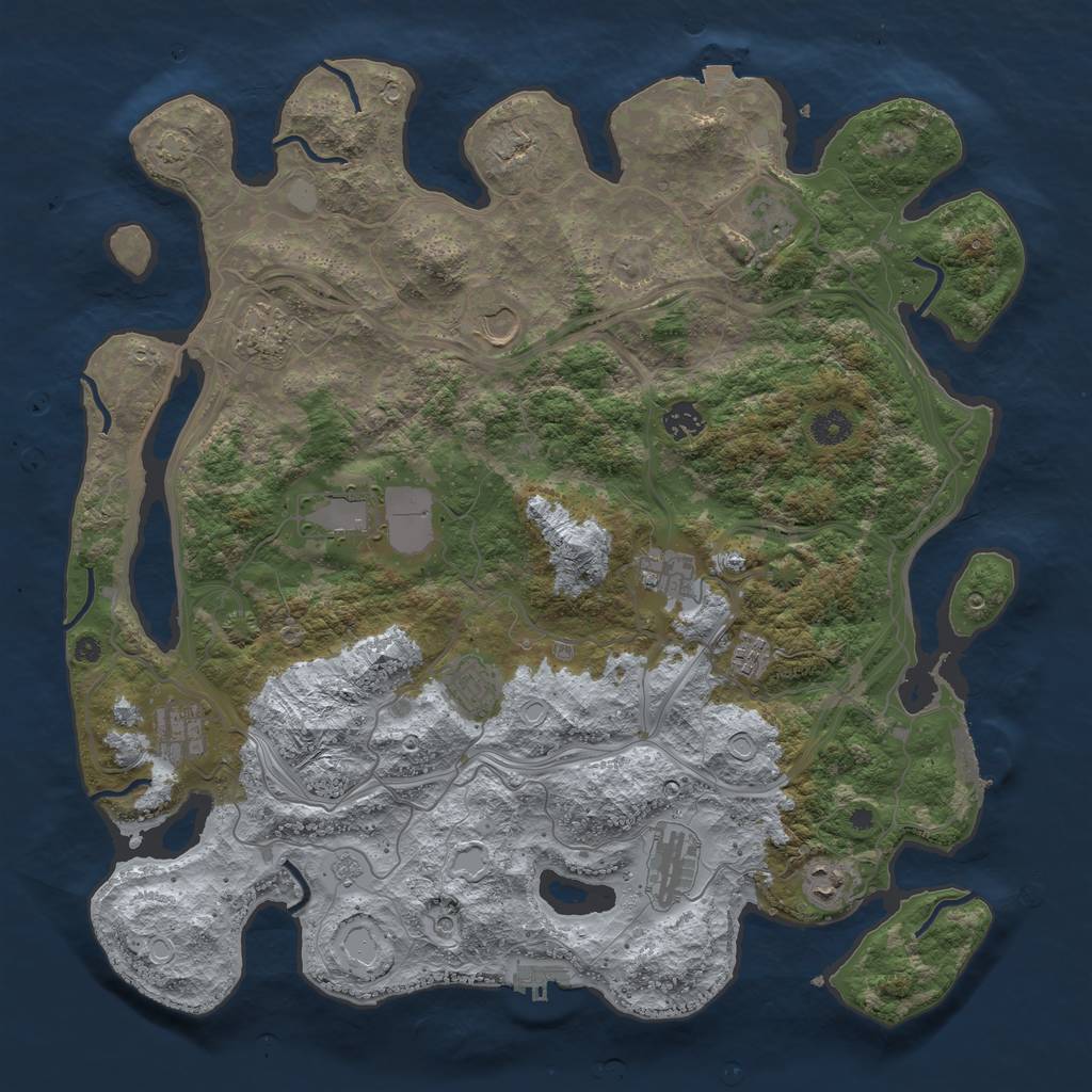 Rust Map: Procedural Map, Size: 4250, Seed: 2568793, 19 Monuments