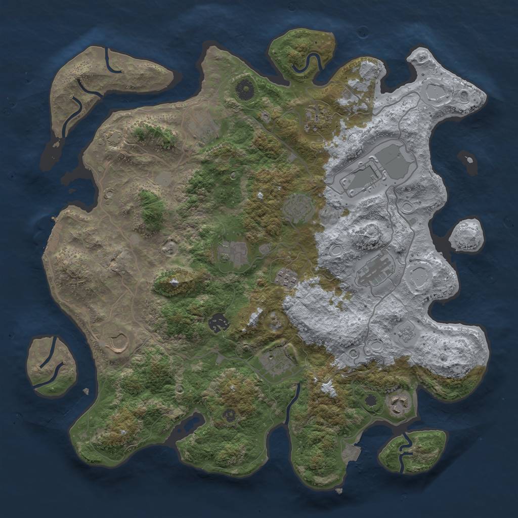 Rust Map: Procedural Map, Size: 4000, Seed: 5860654, 18 Monuments