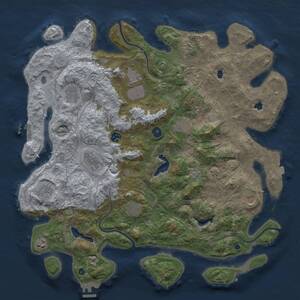 Thumbnail Rust Map: Procedural Map, Size: 4500, Seed: 1350331155, 17 Monuments