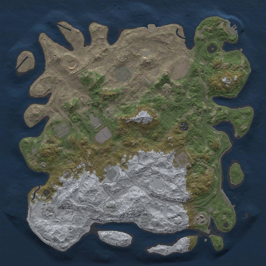 Rust Map: Procedural Map, Size: 4250, Seed: 19822024, 19 Monuments