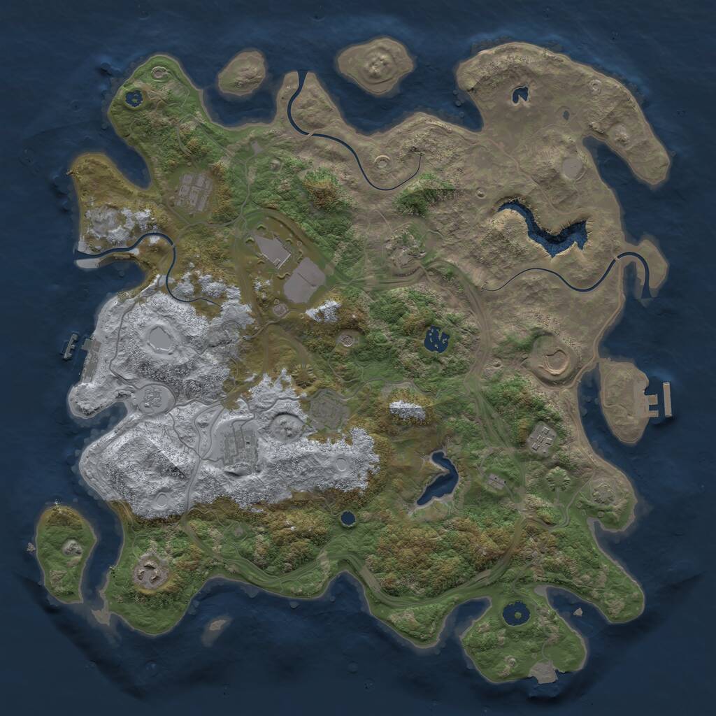 Rust Map: Procedural Map, Size: 4250, Seed: 1395939854, 15 Monuments
