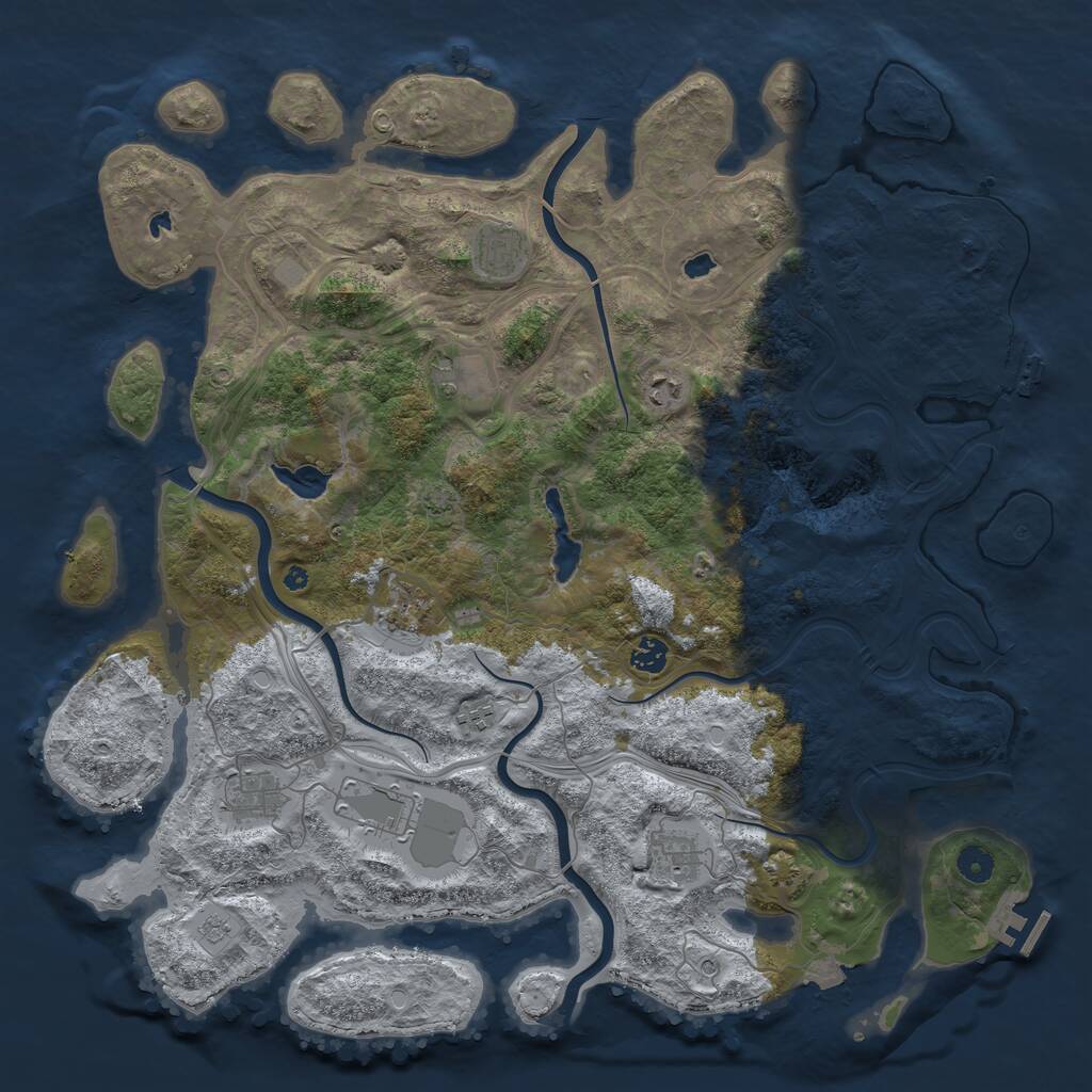 Rust Map: Procedural Map, Size: 4500, Seed: 2023110203, 15 Monuments