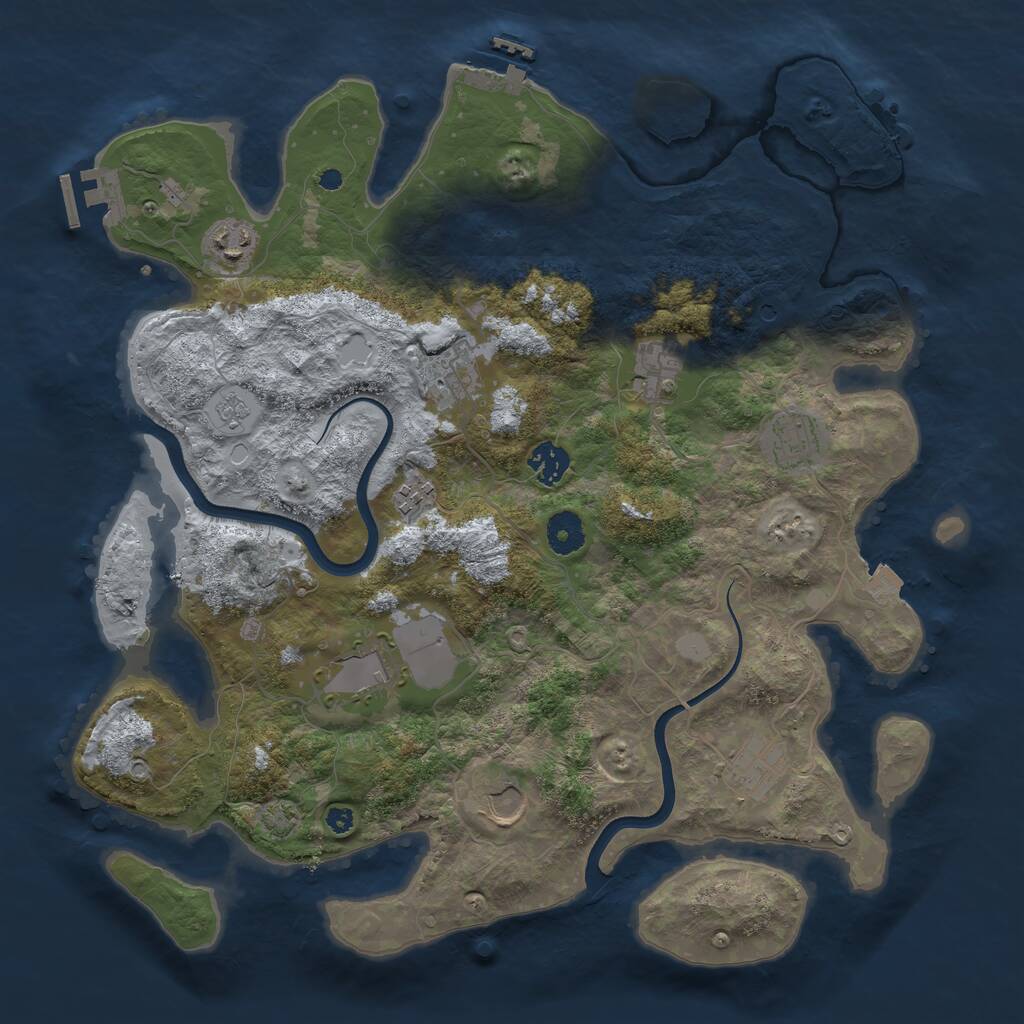 Rust Map: Procedural Map, Size: 3800, Seed: 937076257, 15 Monuments