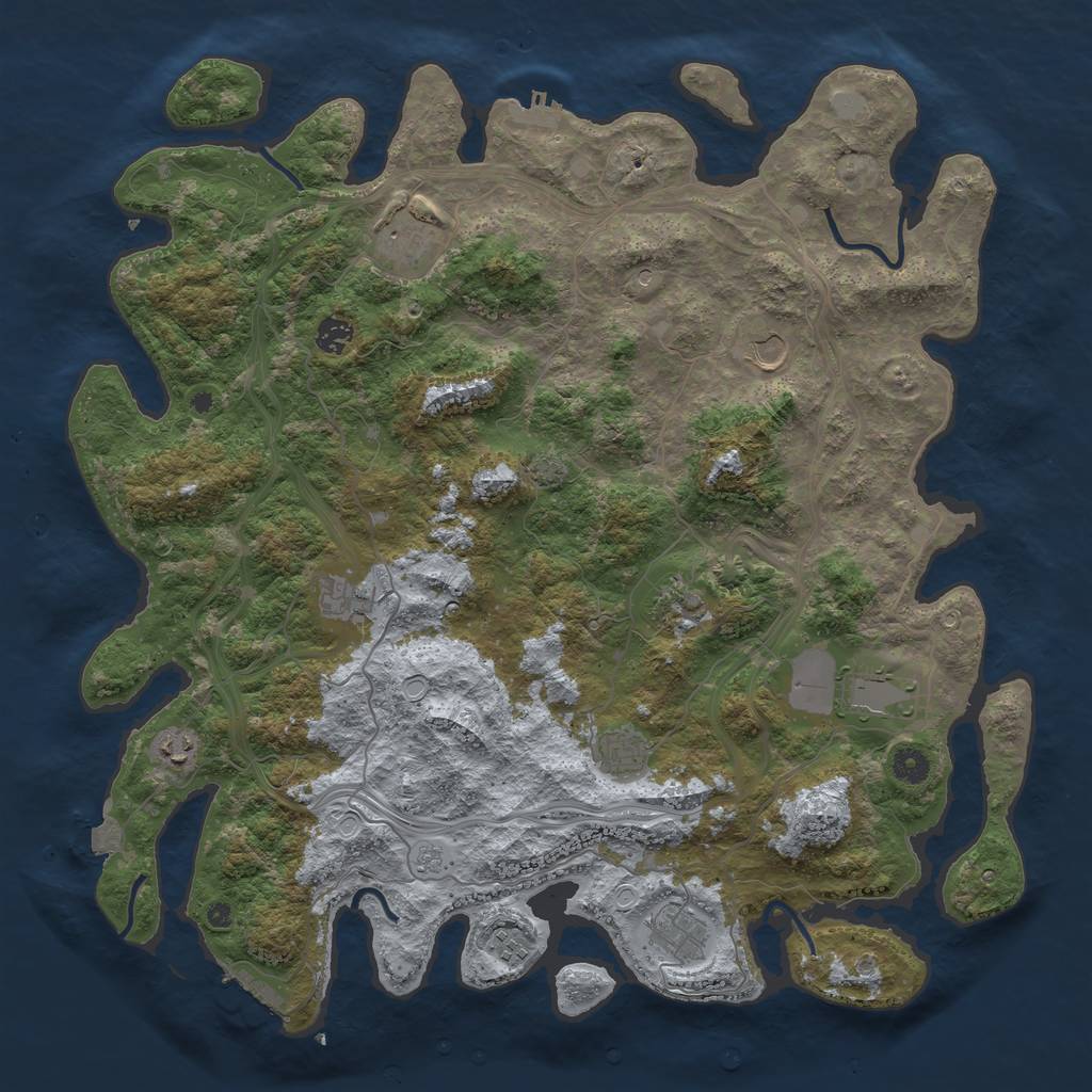 Rust Map: Procedural Map, Size: 4500, Seed: 894016367, 18 Monuments