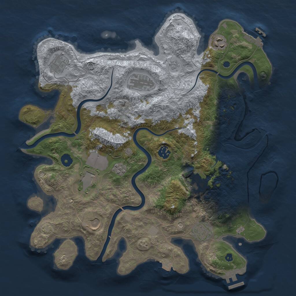 Rust Map: Procedural Map, Size: 3700, Seed: 1822109727, 15 Monuments