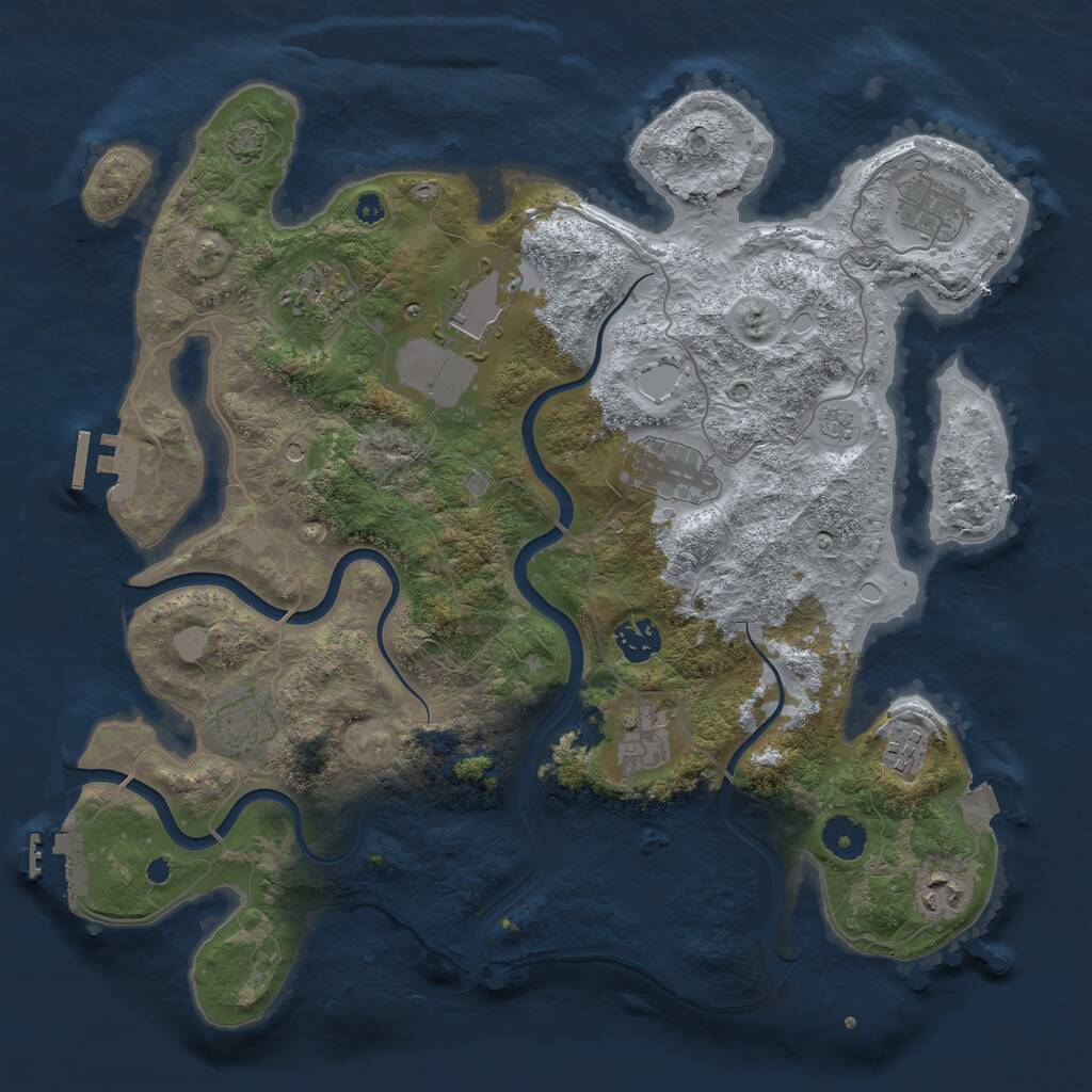 Rust Map: Procedural Map, Size: 3750, Seed: 5946031, 15 Monuments