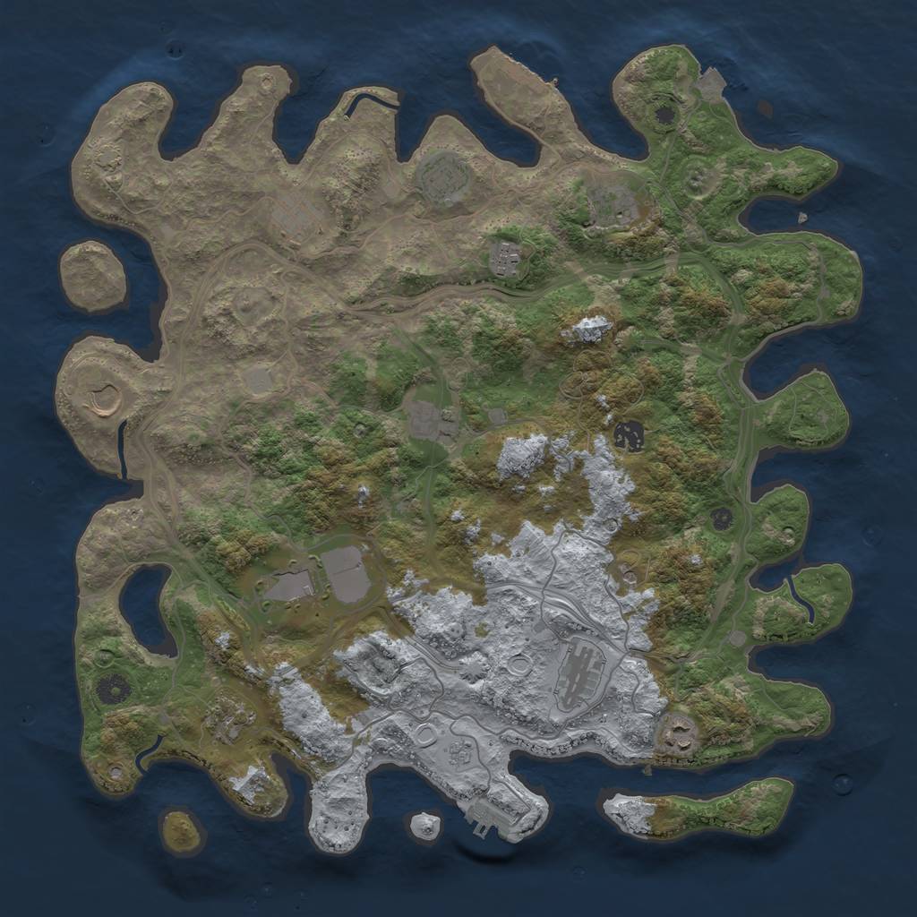 Rust Map: Procedural Map, Size: 4250, Seed: 1245344390, 19 Monuments