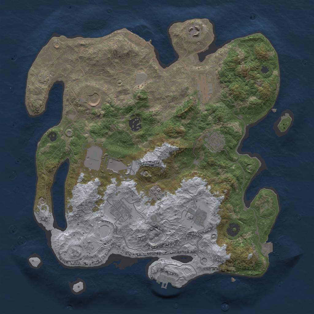 Rust Map: Procedural Map, Size: 3500, Seed: 151515, 17 Monuments