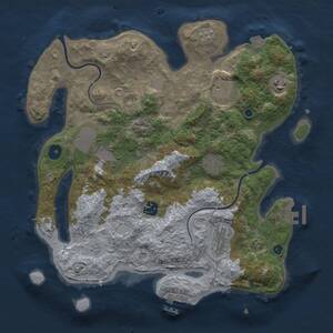 Thumbnail Rust Map: Procedural Map, Size: 3500, Seed: 151515, 13 Monuments