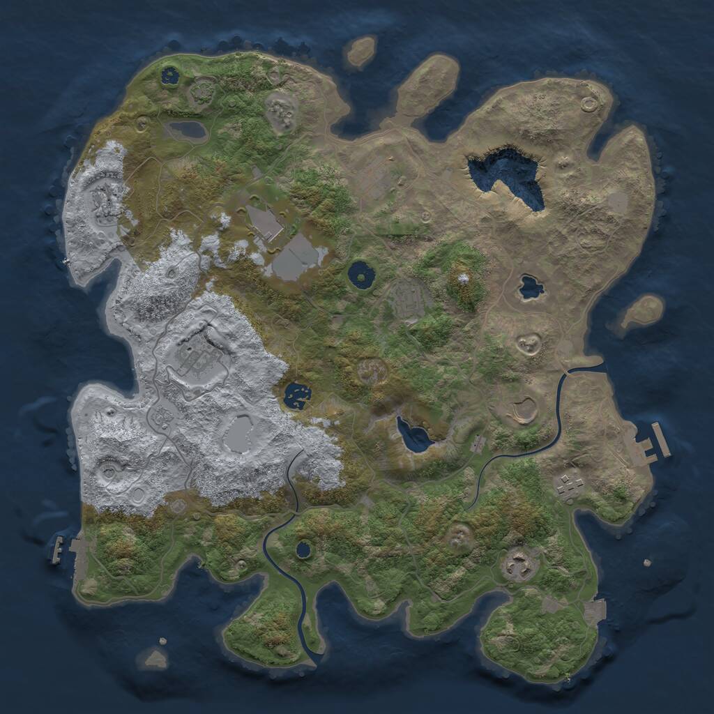 Rust Map: Procedural Map, Size: 4000, Seed: 1158505755, 15 Monuments