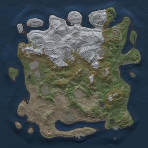 Thumbnail Rust Map: Procedural Map, Size: 4000, Seed: 628450844, 19 Monuments