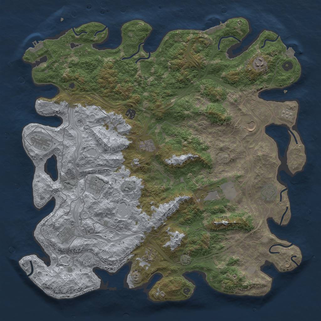 Rust Map: Procedural Map, Size: 4750, Seed: 2497315, 19 Monuments