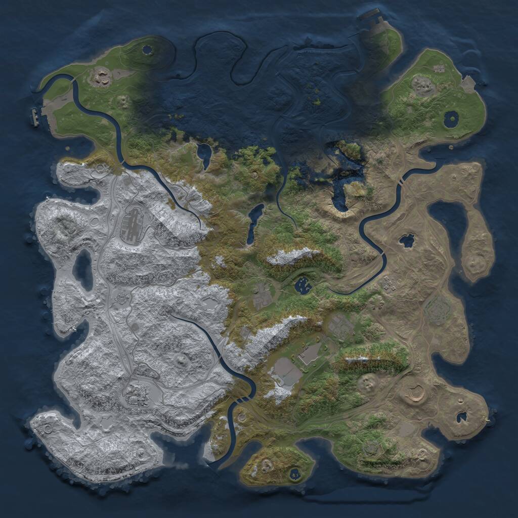 Rust Map: Procedural Map, Size: 4750, Seed: 2497315, 16 Monuments