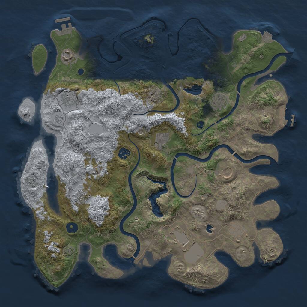 Rust Map: Procedural Map, Size: 4050, Seed: 265417329, 16 Monuments